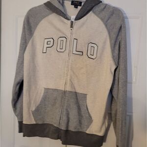 POLO Ralph Lauren AUTHENTIC cream/ Gray size 14/16 long sleeve Jacket NWT